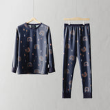 Children's PJ Set Navy Rainbow