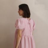 Stillkleid mit Ballonärmeln Rosa