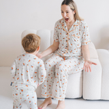 Child wearing the Children's Miffy Checkered Bloom bamboo pyjama set