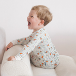 Child wearing the Children's Miffy Checkered Bloom bamboo pyjama set