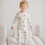 Child wearing the Children's Miffy Checkered Bloom bamboo pyjama set