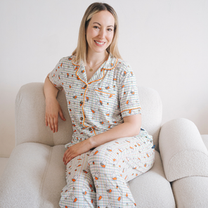 Mujer con el conjunto de pijama de bambú «Ladies Miffy Checkered Bloom»