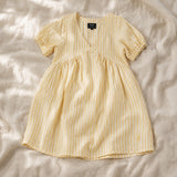Mini robe d'allaitement à manches ballon Jaune