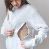 Sweatshirt Borstvoeding - Grijs Marle