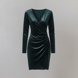 Paris Stillen Samtkleid Schwarz