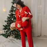 Dames Pyjama Set Rood Erfgoed