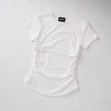 Tee met ruches voor borstvoeding Wit