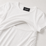 Tee met ruches voor borstvoeding Wit