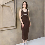 St Tropez Ribbed Stillkleid Schokolade