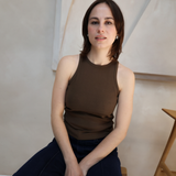 Breastfeeding Ribbed Tank Top Schokolade