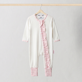 ZIPSTER™ Reinrosa Gingham-Rüschen