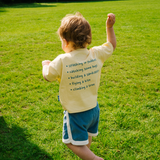 T-shirt oversize pour enfants Jaune Slow Days