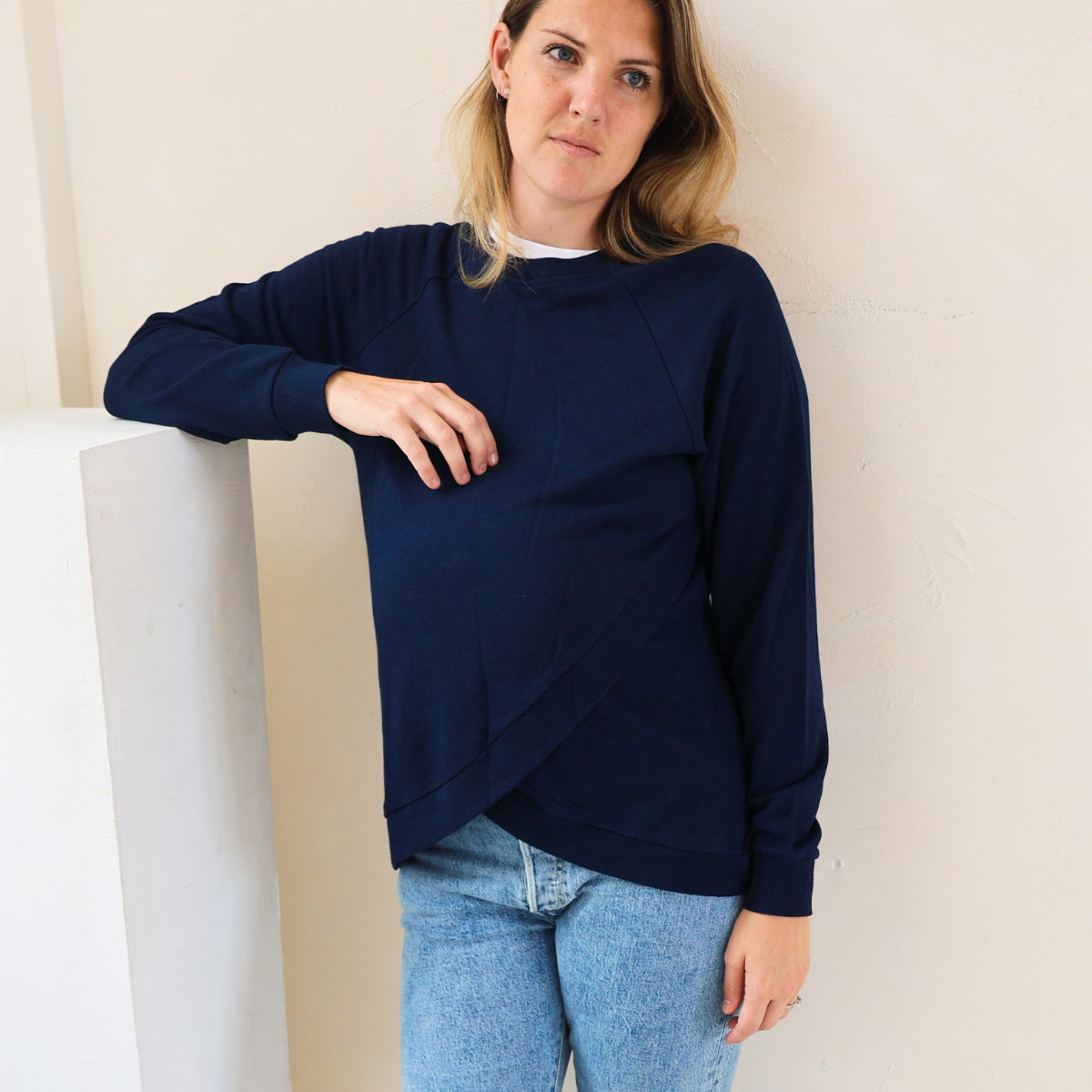 Felpa per l'allattamento - Blu navy