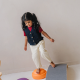 Gilet in cotone lavorato a maglia blu navy