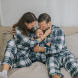 Set pigiama da uomo in tartan verde