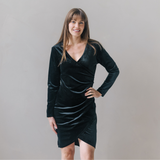 Paris Stillen Samtkleid Schwarz