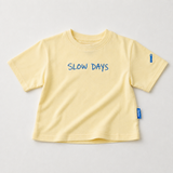 T-shirt oversize pour enfants Jaune Slow Days