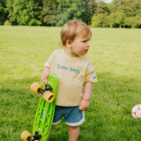 T-shirt oversize pour enfants Jaune Slow Days