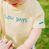 T-shirt oversize pour enfants Jaune Slow Days