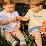 T-shirt oversize pour enfants Jaune Slow Days