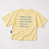 T-shirt oversize pour enfants Jaune Slow Days