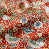 William Morris Ladies Pijama Set Strawberry Thief Rojo