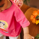Oversized kinder-T-shirt, roze Frida