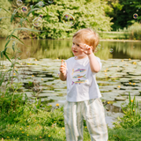 T-shirt oversize pour enfant blanc Fish Stack