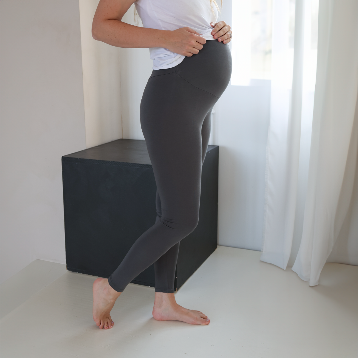 Leggings di maternità in bambù - Grigio