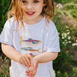 T-shirt oversize pour enfant blanc Fish Stack