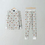 Children's Miffy Checkered Bloom bamboo pyjama set, front view