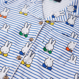 Design-Detail des Herren-Pyjama-Sets Miffy „Peek-a-Boo Blue“ aus Bambus