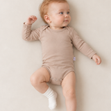 Langärmeliger Body, beige